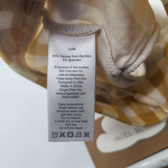 ANGEL DEAR Baby 3-6M High Waist Shorts Bottoms Ruffle Check Print Mustard Yellow - Picture 4 of 4